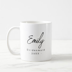 Brautjungfer Modern Elegant Kasse Geschenk   Schwa Kaffeetasse