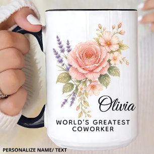 Brautjungfer Moderne Florale Lehrerin Kollegin N Kaffeetasse