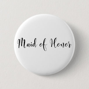 Brautjungfer Moderne schwarze Skript-Typografie (3 Button