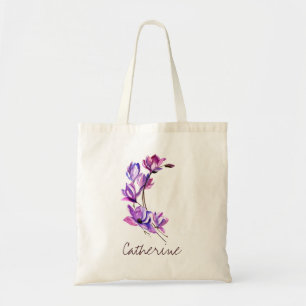 Brautjungfer-Monogramm Florales Buchstabe C Hochze Tragetasche