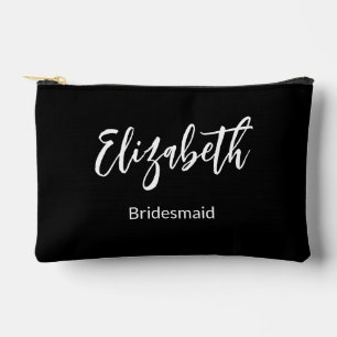 Brautjungfer Name Danke Schwarz-Weiß-Hochzeit Zubehörtasche