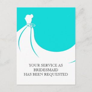 Brautjungfer- oder Brautjungfer-Postkarten-Einladu Einladungspostkarte