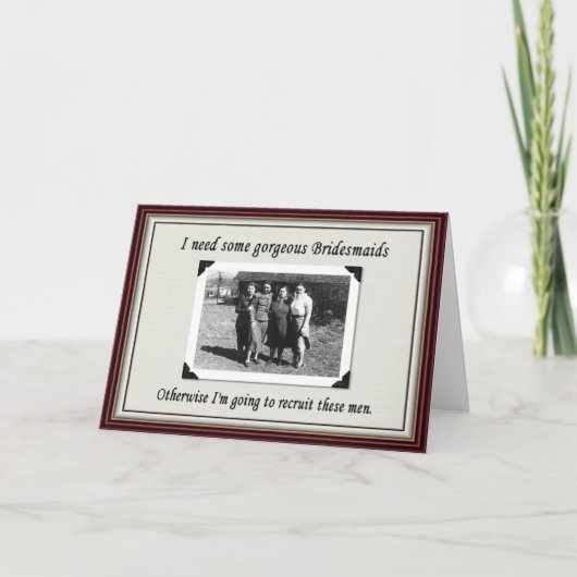 Brautjungfer oder wählte einen Mann? - LUSTIG Einladung (Vorderseite)