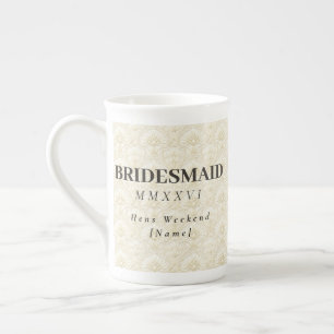 Brautjungfer   Ornamentale Art Deco – Elfenbeineri Porzellantasse