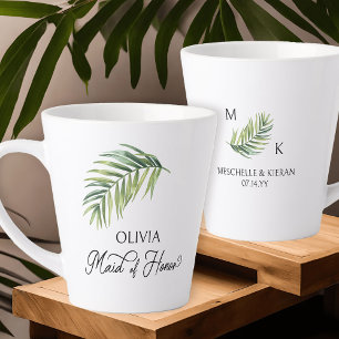 Brautjungfer Palmwedel Brautparty Milchtasse