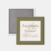 Brautjungfer-personalisierter Magnet mit Namen (Vorderseite/Rückseite)
