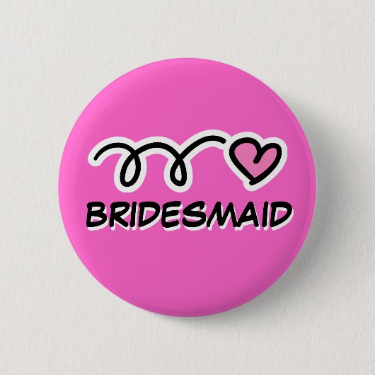 Brautjungfer Pinback Buttons (Vorderseite)