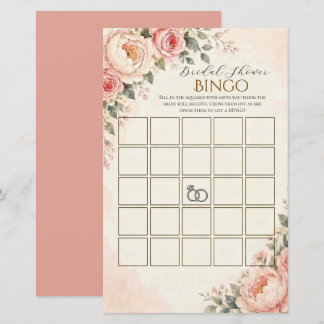 Brautjungfer-Pink-Brautparty-Bingo-Spielkarte