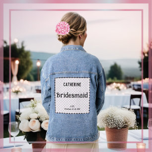 Brautjungfer Polka Dot Benutzerdefinierte Hochzeit Jeansjacke