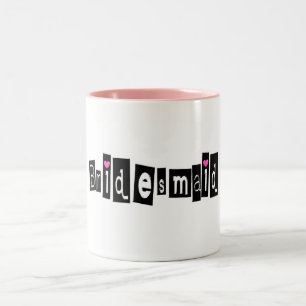 Brautjungfer (Quadrat-Schwarzes) Zweifarbige Tasse