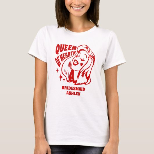 Brautjungfer Queen of Hearts T-Shirt (Vorderseite)