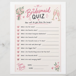 Brautjungfer Quiz Flyer
