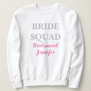 Brautjungfer Rosa Benutzerdefinierter Name Hochzei Sweatshirt