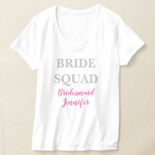 Brautjungfer Rosa Benutzerdefinierter Name Hochzei T-Shirt