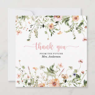 Brautjungfer-Rosa-Dankeskarten für die Hochzeitsdu Dankeskarte