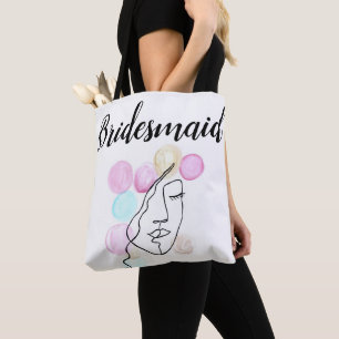 Brautjungfer Rosa Grau Schrift Elegante Hochzeitst Tasche