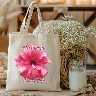 Brautjungfer Rosa Hibiskus Personalisiert Tragetasche