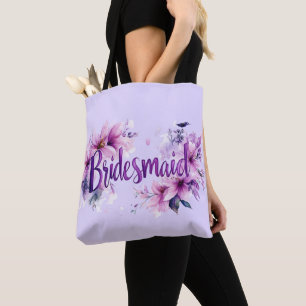 Brautjungfer Rosa Lavendel Blumen  Tasche