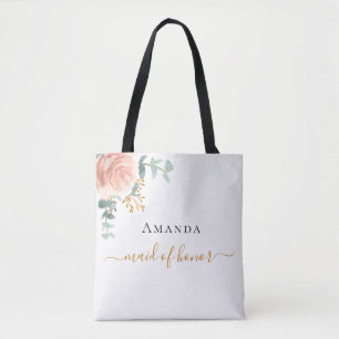 Brautjungfer rose gold floral eukalyptus grün tasche