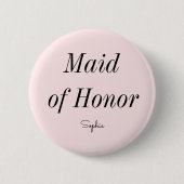 Brautjungfer Rosé Hochzeit Button (Vorderseite)