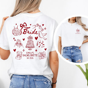 Brautjungfer Rot Coquette Junggesellinnenabschied T-Shirt