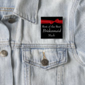 BRAUTJUNGFER roter Bogen-Hochzeits-individueller Button (Beispiel)