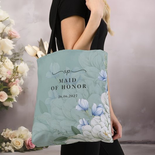 Brautjungfer | Salbeigrün und florale Hochzeit Tasche