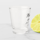 Brautjungfer Skript angepasst Schnapsglas (Links)