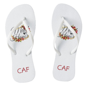 Brautjungfer Sonnenblumen Rosen Florales Geschenk  Badesandalen