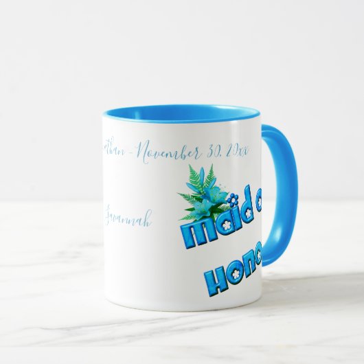 Brautjungfer Süße Personalisierte Hochzeit  Tasse (VorderseiteRechts)