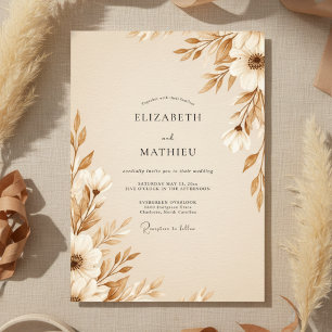 Brautjungfer Tan Ethereal Botanisch Einladung