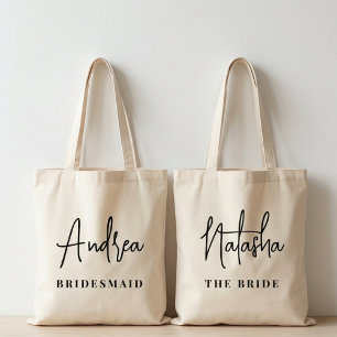 Brautjungfer-Tasche mit individuellem Aufdruck als Tragetasche