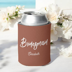 Brautjungfer Terrakotta Hochzeit Braun  Dosenkühler