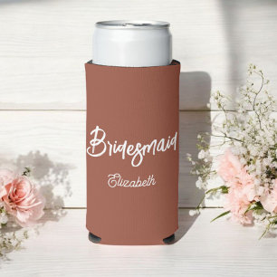 Brautjungfer Terrakotta-Hochzeit Braun Selters Dosenkühler