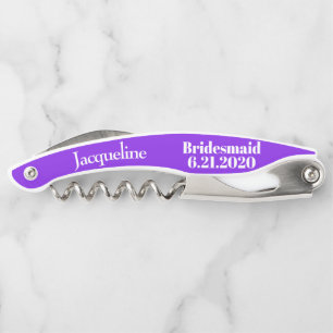 Brautjungfer Violet Hochzeitsgunst Korkenzieher