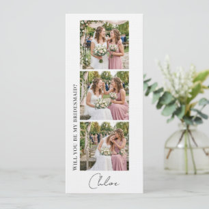 Brautjungfer Vorschlag Foto-Streifen-Design-Druck Einladung