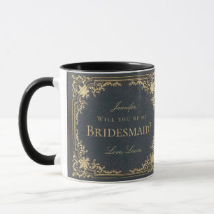Brautjungfer Vorschlag Vintage Navyblau Gold Elega Tasse