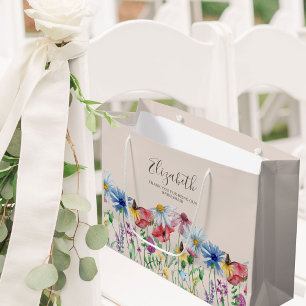 Brautjungfer Wildblumen Charm Danke Große Geschenktüte