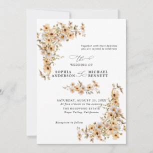 Brautjungfer Wilde Blumen Hochzeit Einladung