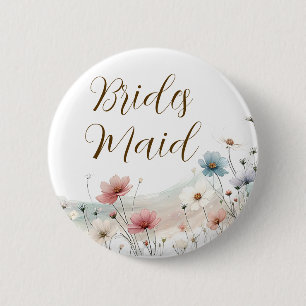 Brautjungfer   Wildflower-Junggesellinnenabschied Button