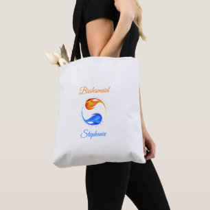 Brautjungfer-Zwillingsflamme-Hochzeitsthema- Tasche