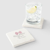 Brautjungferabschied Name Datum Pastell stilvolle  Steinuntersetzer (Seitenansicht)