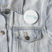 Brautjungfern-aquamarine Eleganz Button (Beispiel)