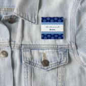 Brautjungfern-blaues Blumenmuster und Spitze H909G Button (Beispiel)