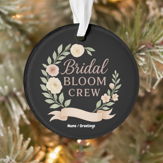 Brautjungfern-Blumen-Crew-Design für den Junggesel Ornament (Baum)