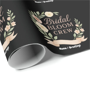 Brautjungfern-Blumen-Crew Florales Junggesellinnen Geschenkpapier