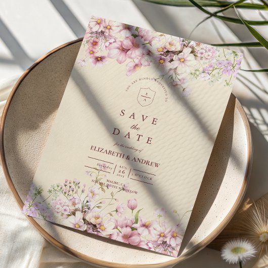 Brautjungfern-Blumengarten-Hochzeit Save The Date