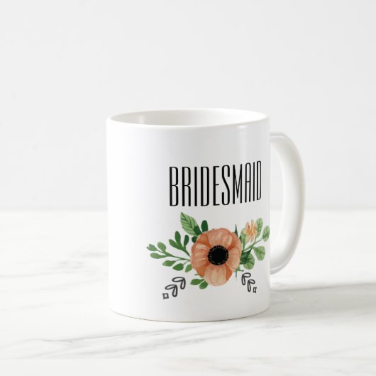 Brautjungfern-Blumenkaffee-Tasse Kaffeetasse (VorderseiteRechts)