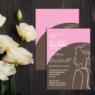 Brautjungfern-Einladung Pink & Umber Einladung