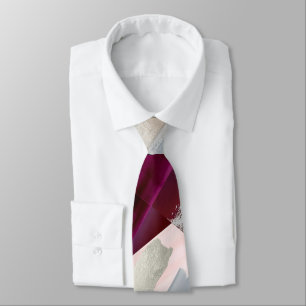 Brautjungfern Farbe Block Roségold Blush Burgund Krawatte